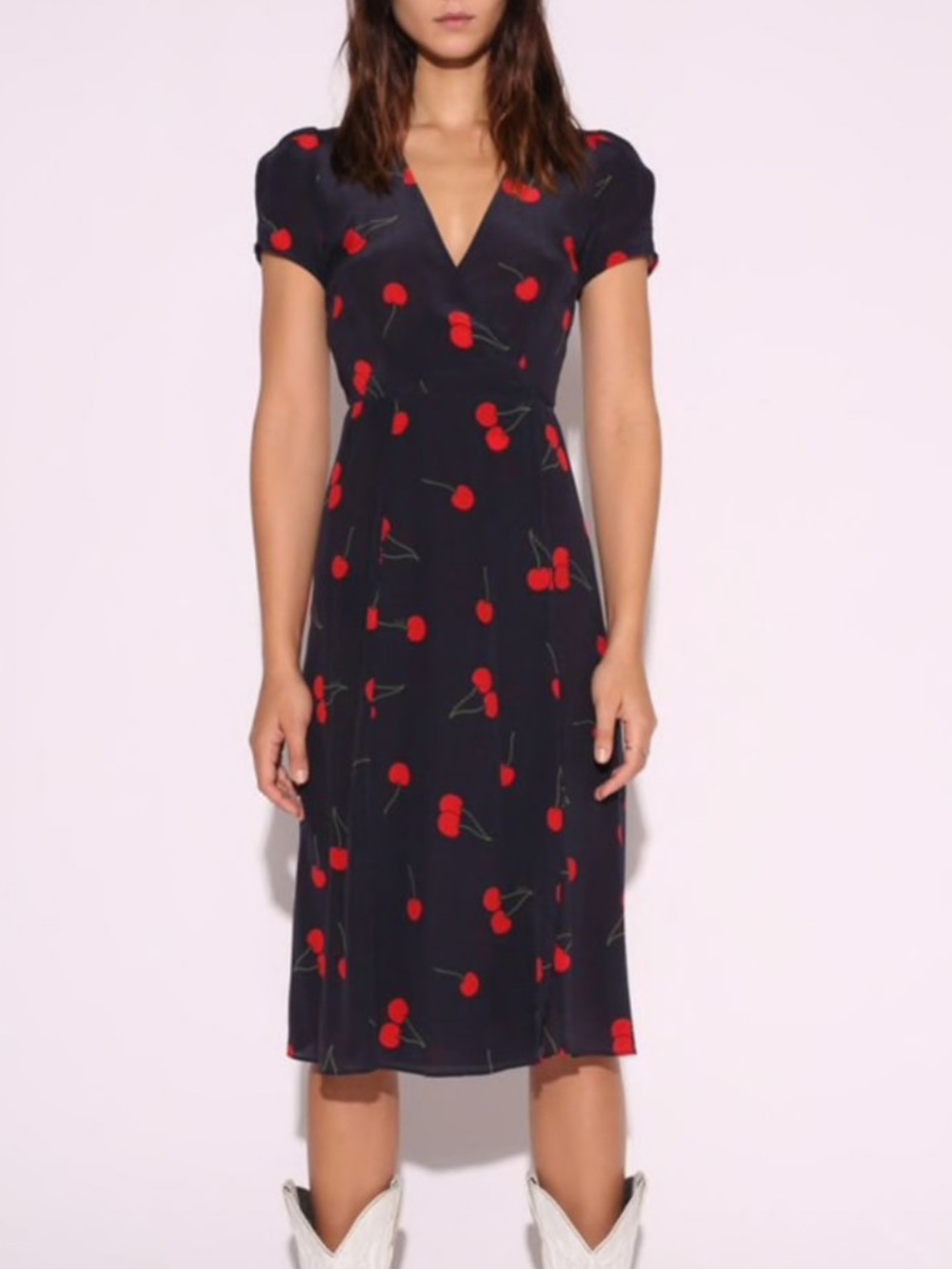 Realisation Par The Teale (Wild Cherry) Floral Wrap Midi Dress